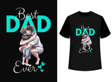 Vector Babalar Günü 'nün en iyi babası tişört tasarımı.