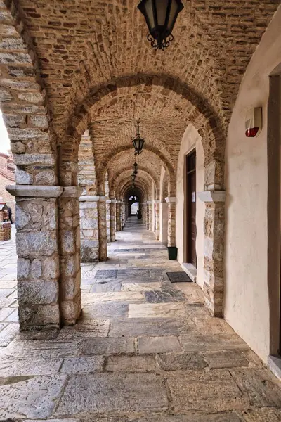 Yunanistan 'ın antik kentinin eski taş duvarı