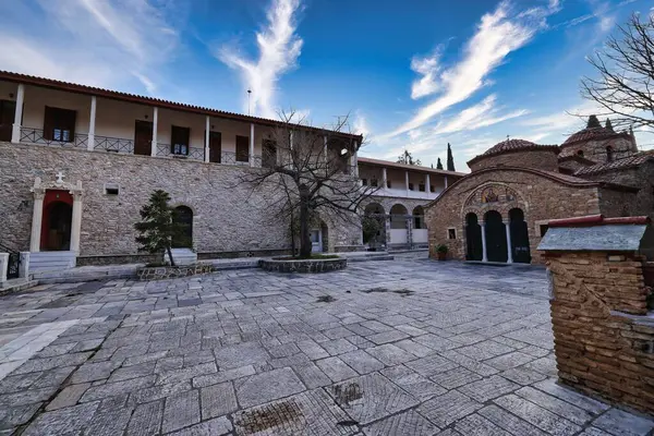 Yunanistan 'ın antik kentinin eski taş duvarı