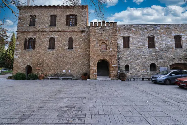 Yunanistan 'ın antik kentinin eski taş duvarı