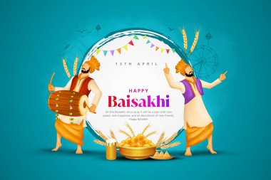 Baisakhi. Happy Baisakhi. Vaisakhi festival lohri festival. background and typography clipart