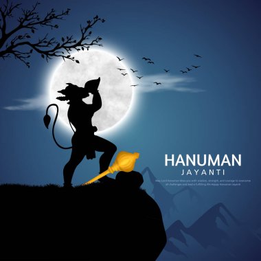Hanuman Jayanti 'nin yaratıcı temsili, Lord Sri Hanuman' ın doğumunu kutluyor.