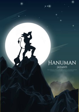 Hanuman Jayanti 'nin yaratıcı temsili, Lord Sri Hanuman' ın doğumunu kutluyor.