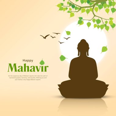 Vector Illustration Of Mahavir Jayanti Celebration Background. clipart