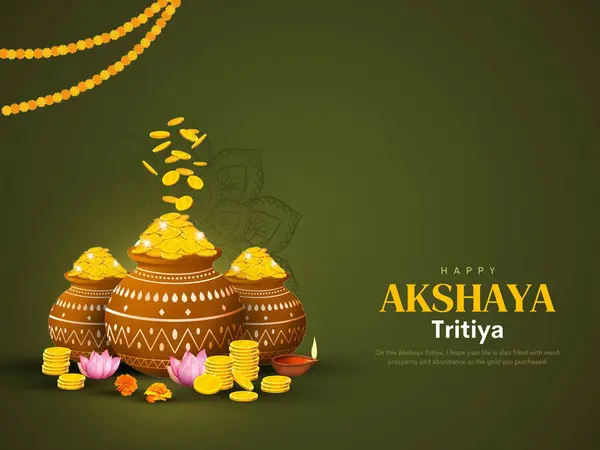 stock vector Banner design of akshaya tritiya festival template.