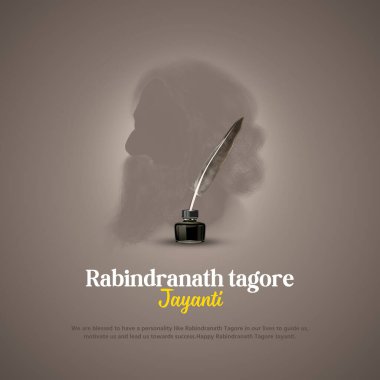 Rabindranath tagore jayanti 'nin Vektör İllüstrasyon Tasarımı