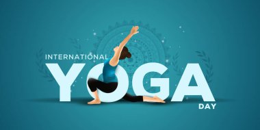 Uluslararası yoga günü. yoga vücut duruşu. Yoga yapan bir grup kadın. vektör çizimi tasarımı