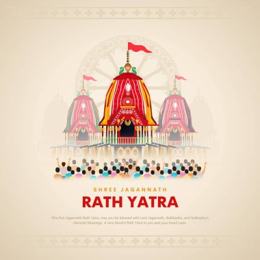 Yaratıcı jagannath rath yatra Hint festivali sonrası dizaynı