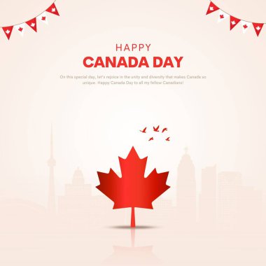 1 Temmuz, Mutlu Kanada Günü, Vektör illüstrasyonu