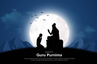 Happy Guru Purnima Religious Holiday Festival Celebration in India clipart