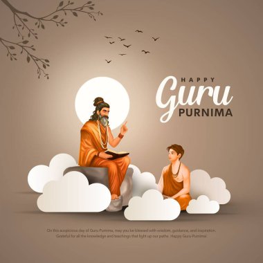 Guru Purnima 'nın Onur Günü için yaratıcı vektör illüstrasyonu.