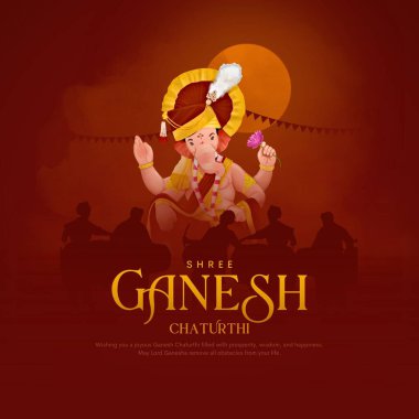 Mutlu Ganesh Chaturthi selamları. vektör çizimi tasarımı.