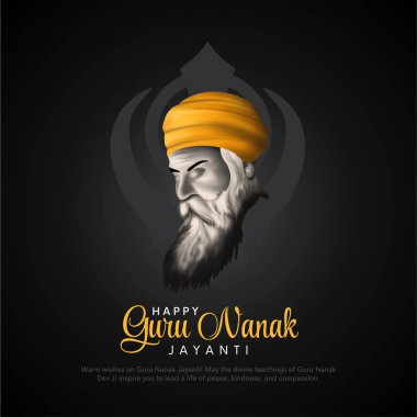 Happy Guru Nanak Jayanti banner design template. clipart