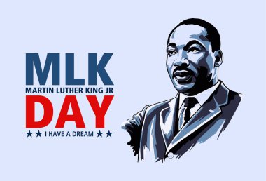 Martin Luther King Günü ilanı, afiş ya da poster. Metin için kopyalama alanı olan vektör illüstrasyonu.