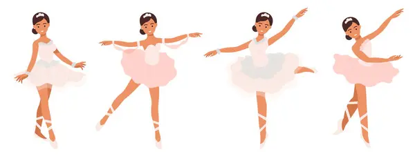 Farklı pozlardaki çizgi film karakterleri. Çeşitli pozlardaki balerinler dans ediyor. Klasik koreografi dansçısı. Dişi bale grubu.