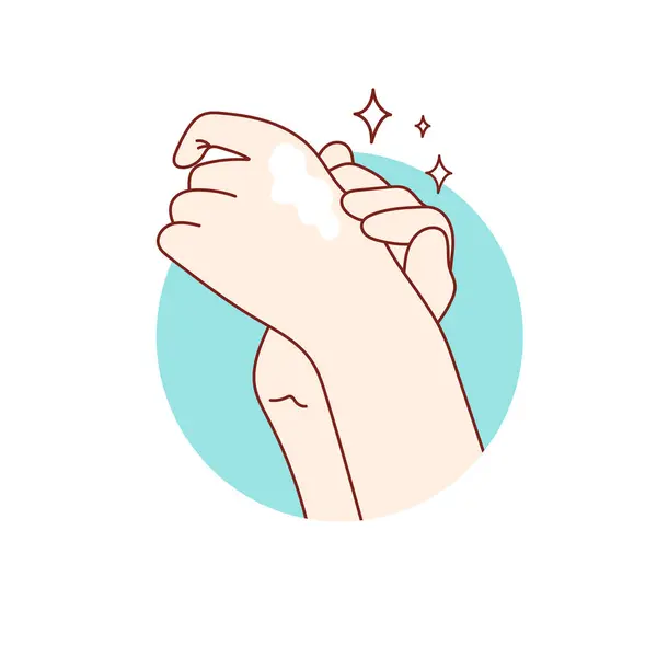 Kadın elleri. Narin gençleştirici. Dikkatli ol. Vektör İllüstrasyonu
