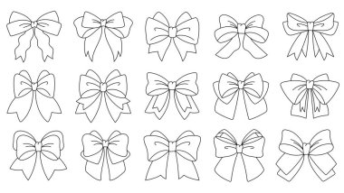 Minimum siyah çizgili yaylar, temiz ve zarif bir çizgi sanatı tarzında. Markalaşma, ambalaj, çıkartmalar, planlamacılar ve kadınsı kırtasiye malzemeleri için harika. Çok yönlü yaratıcı kullanım için ölçeklenebilir vektör tasarımı.