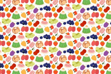 Böğürtlenli ve şekerli renksiz desen. En düşük yaz teması.