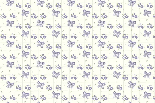Kusursuz çiçek ve kurdele desenli hafif arka planda yumuşak vintage elementler. Kırtasiye, tekstil ve zarif ambalajlar için mükemmel, romantik bir estetikle tasarlandı..