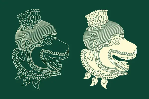 Khmer Hanuman 'ın sanat tarzında vektör tasarımı