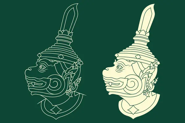 Khmer Hanuman 'ın sanat tarzında vektör tasarımı