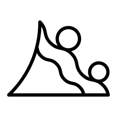 Kar Kaydırağı Vektör Satırı Simgesi Tasarımı