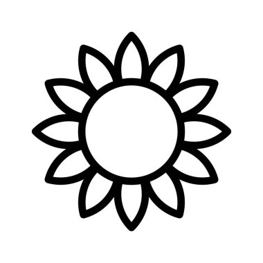 Ayçiçeği Vektör Satırı Simge Tasarımı