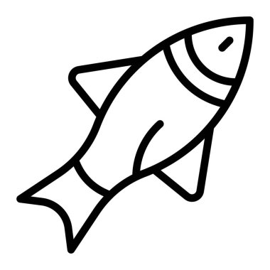 Balık Vektör Satırı Simgesi Tasarımı
