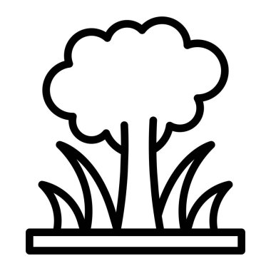 Orman Vektör Satırı Simge Tasarımı