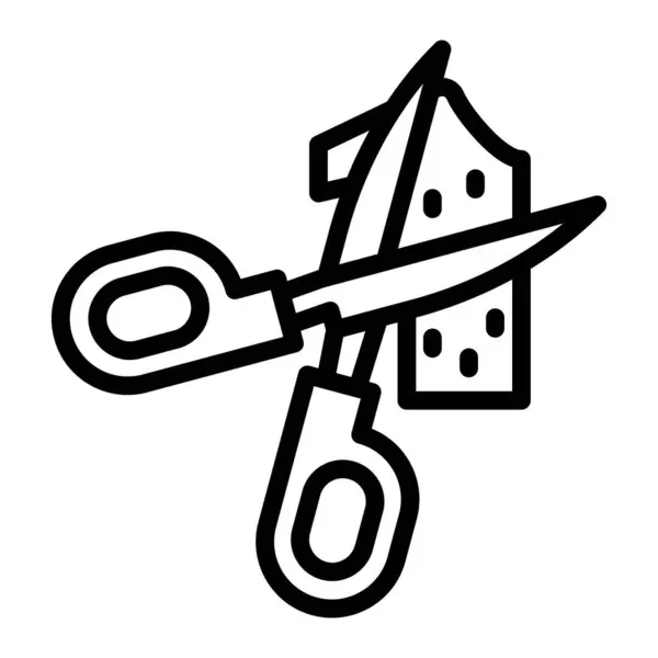 Kumaş Vektör Çizgisi Simgesi Kesiliyor