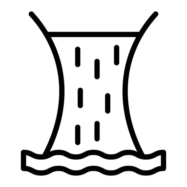 Şelale Vektör Çizgisi Simge Tasarımı