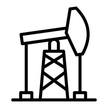 Yağ Madencilik Vektör Hattı Simge Tasarımı