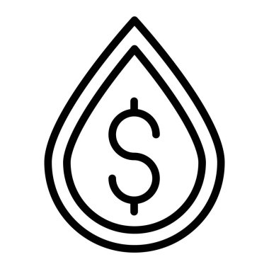 Yağ Fiyat Vektör Satır Simgesi Tasarımı