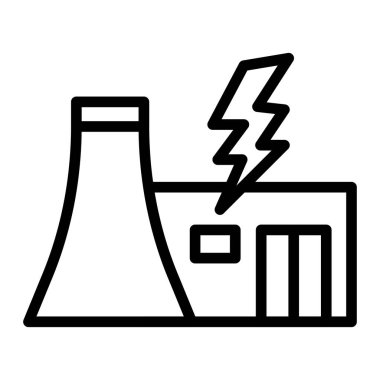 Güç Santrali Vektör Satır Simgesi Tasarımı