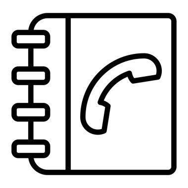 Kişi Defteri Vektör Satır Simgesi Tasarımı