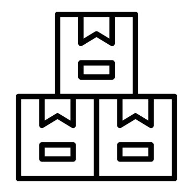 Paketler Vektör Satır Simgesi Tasarımı