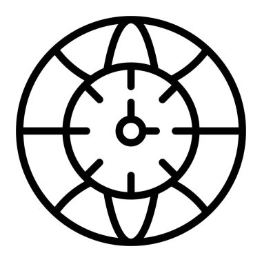 Zaman Vektörü Satır Simgesi Tasarımı