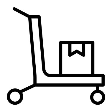 Trolley Vektör Satır Simgesi Tasarımı