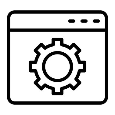 Tarayıcı Ayarlama Vektör Satırı Simgesi