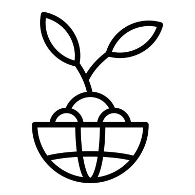 Dünya Günü Vektör Satırı Simgesi