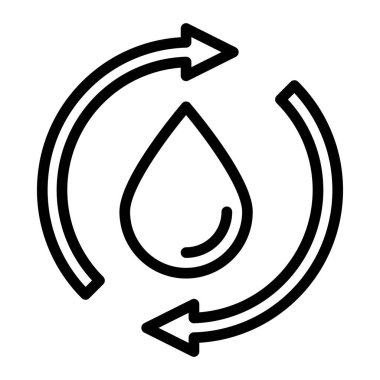 Su Geri Dönüşüm Vektör Satırı Simgesi