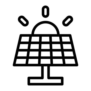 Solar Energy Vector Line Icon