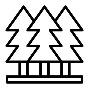 Çam Ağacı Vektör Satırı Simgesi