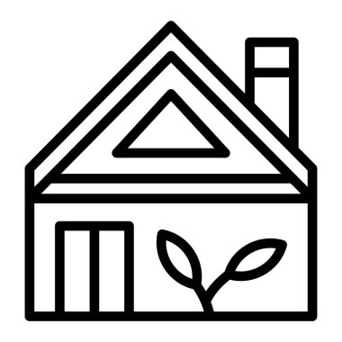 Eko Ev Vektör Satırı Simgesi