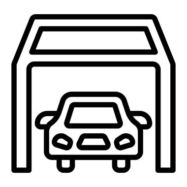 Garaj Vektör Satırı Simge Tasarımı