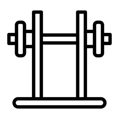 Ağırlık Kaldırma Vektör Çizgisi Simgesi Tasarımı