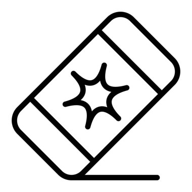 Eraser Vector Line Icon Design