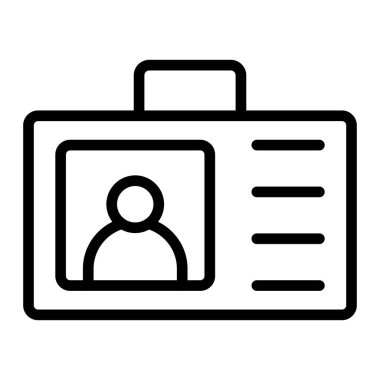 Kimlik Kartı Vektör Satırı Simge Tasarımı