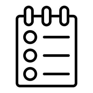 Not Defteri Vektör Satır Simgesi Tasarımı