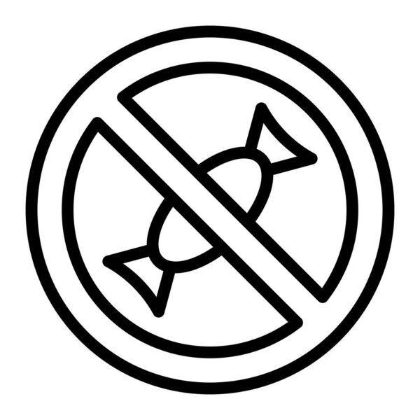 No Sweets Vector Line icon Design
